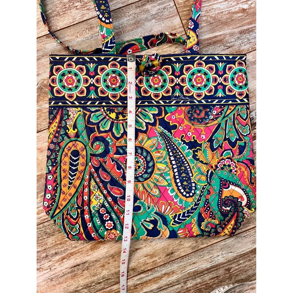 Vera Bradley Bright‎ Paisley Quilted Tote Bag Boho Shoulder Purse